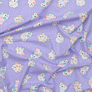 Moda - Cotton - Fab Boo Lous -Dancing Ghosts - Grape Soda