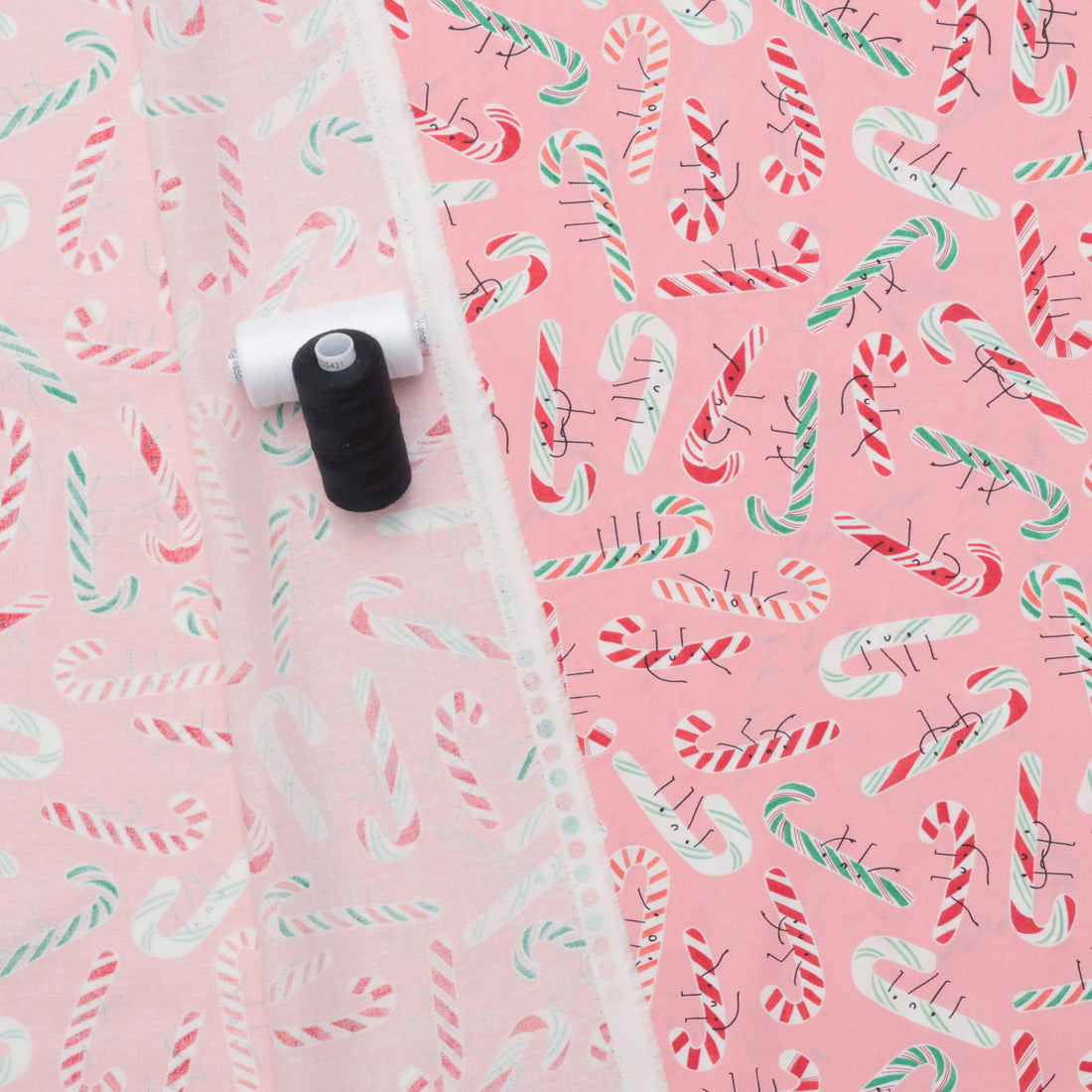 Moda - Cotton - Tiny Christmas - Candy Cane - Cotton Candy