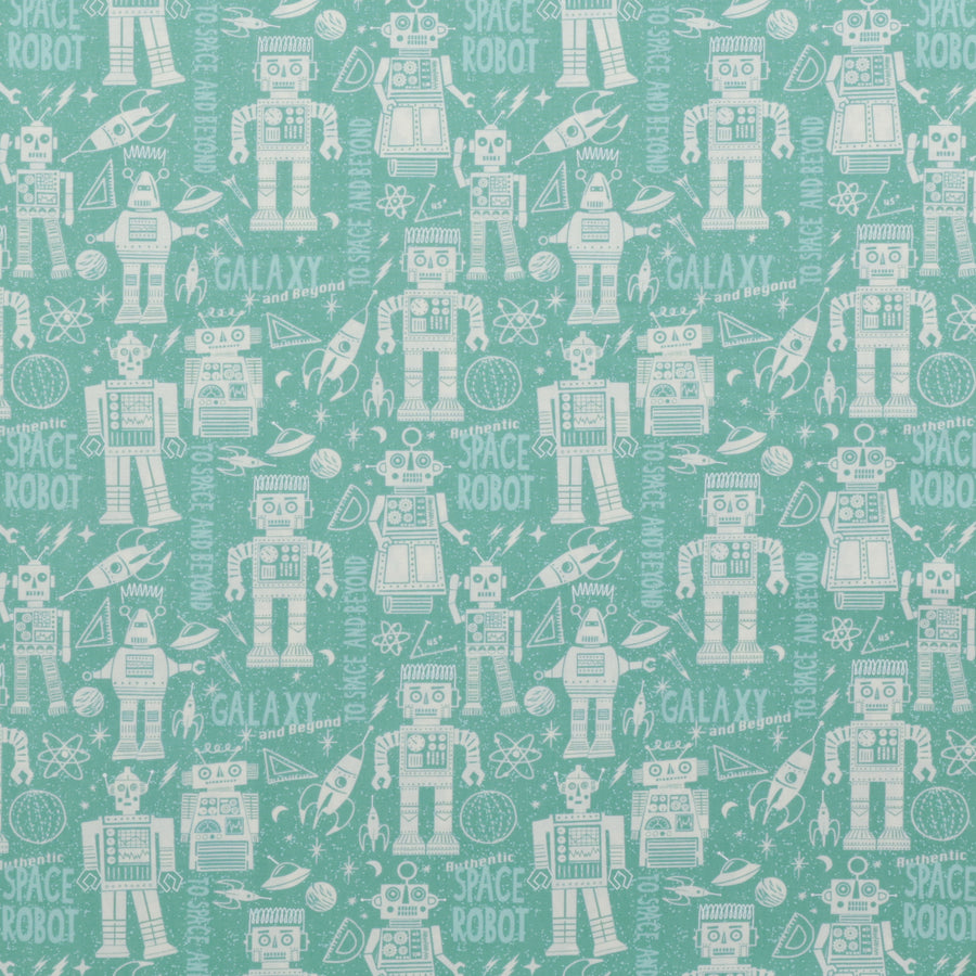 Moda - Cotton - 321 Blast Off - Space Robot - Neptune
