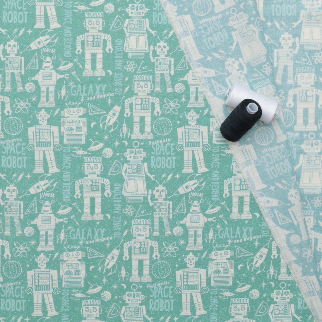 Moda - Cotton - 321 Blast Off - Space Robot - Neptune