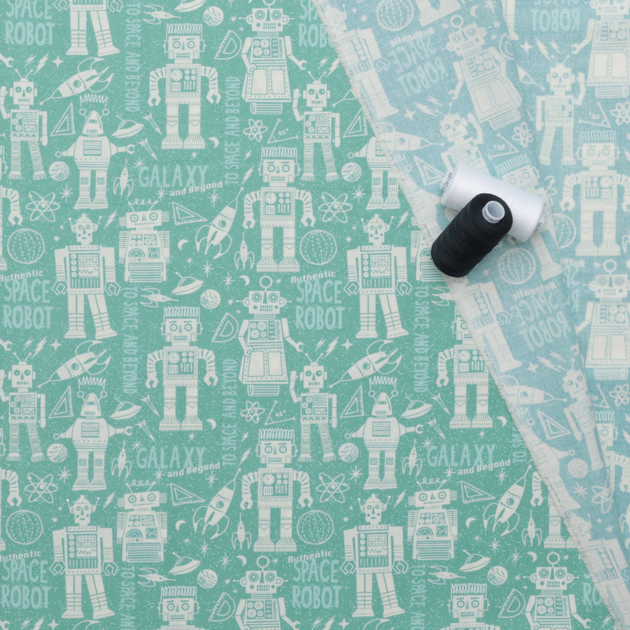 Moda - Cotton - 321 Blast Off - Space Robot - Neptune