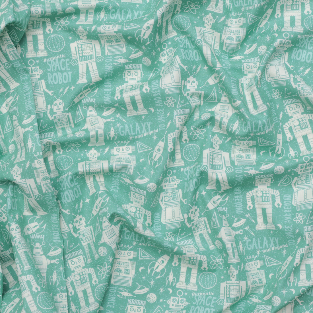 Moda - Cotton - 321 Blast Off - Space Robot - Neptune