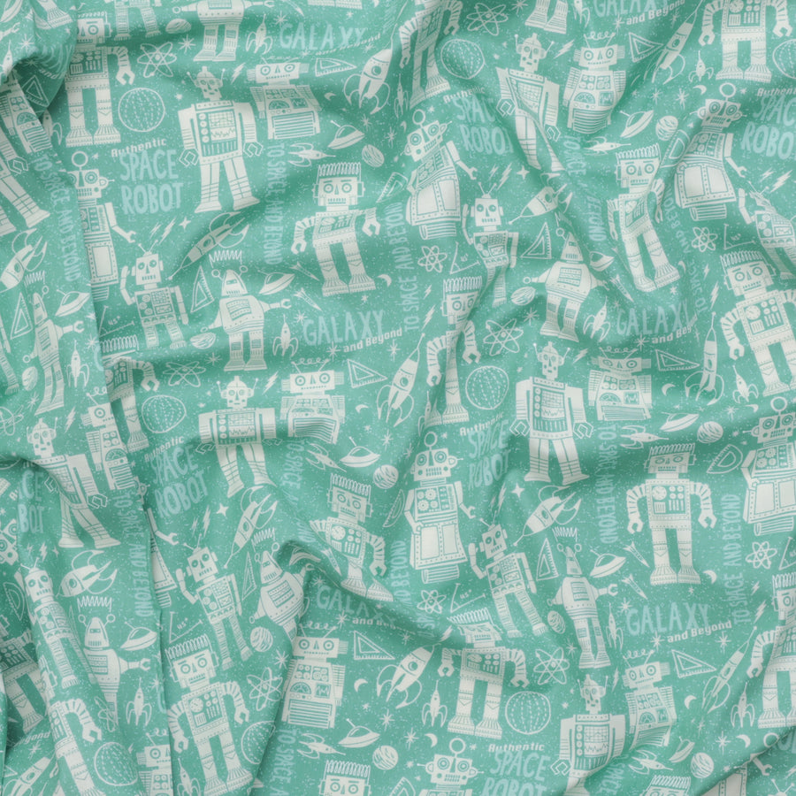 Moda - Cotton - 321 Blast Off - Space Robot - Neptune