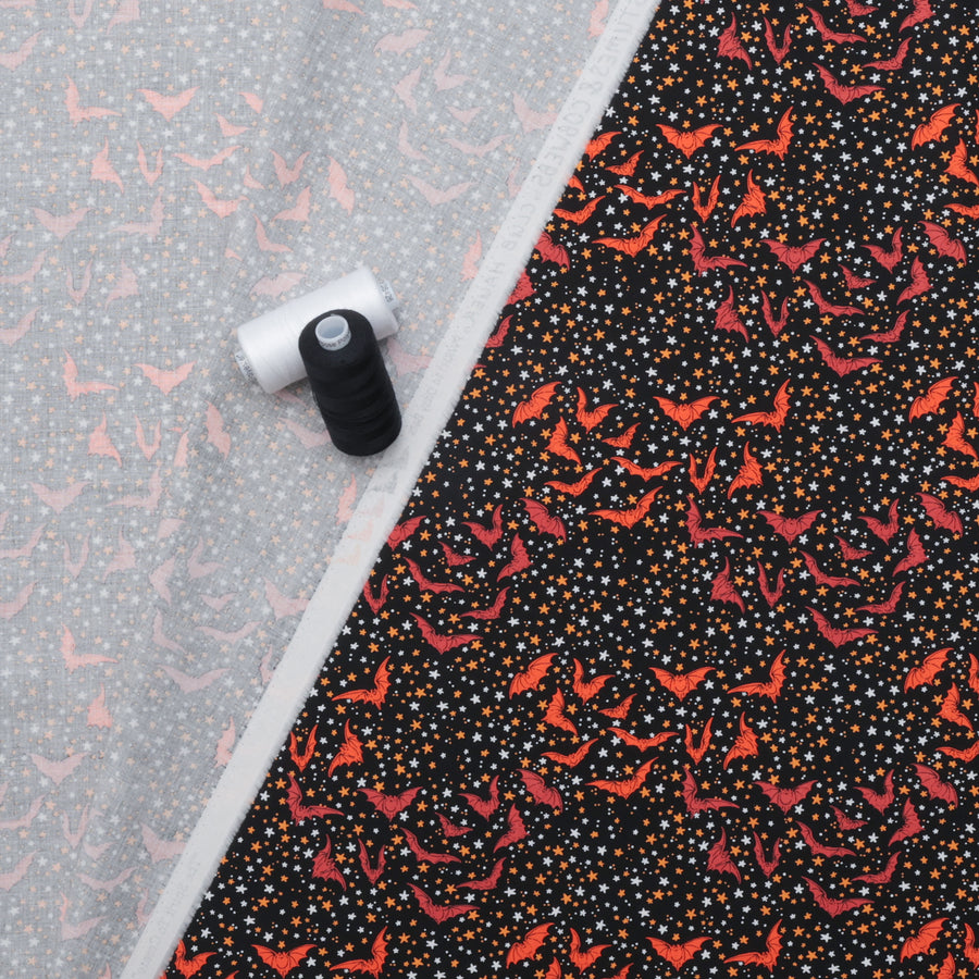 Club Hauer - Cotton - Costumes & Cobwebs - Ditsy Bats - Black