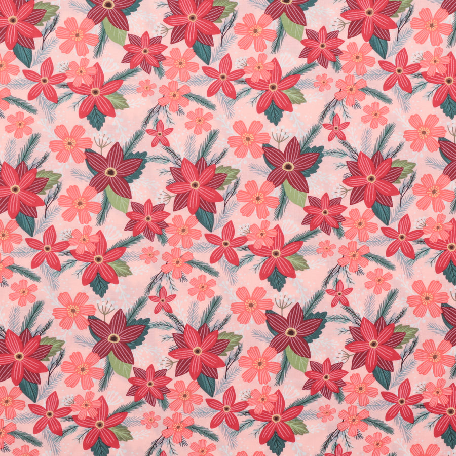 Mia Charro - Cotton - Christmas Cabin - Merry Spirit - Rose