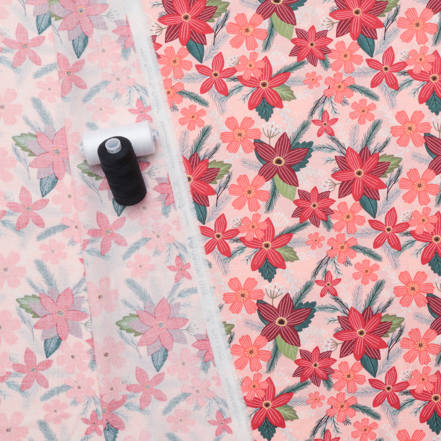 Mia Charro - Cotton - Christmas Cabin - Merry Spirit - Rose