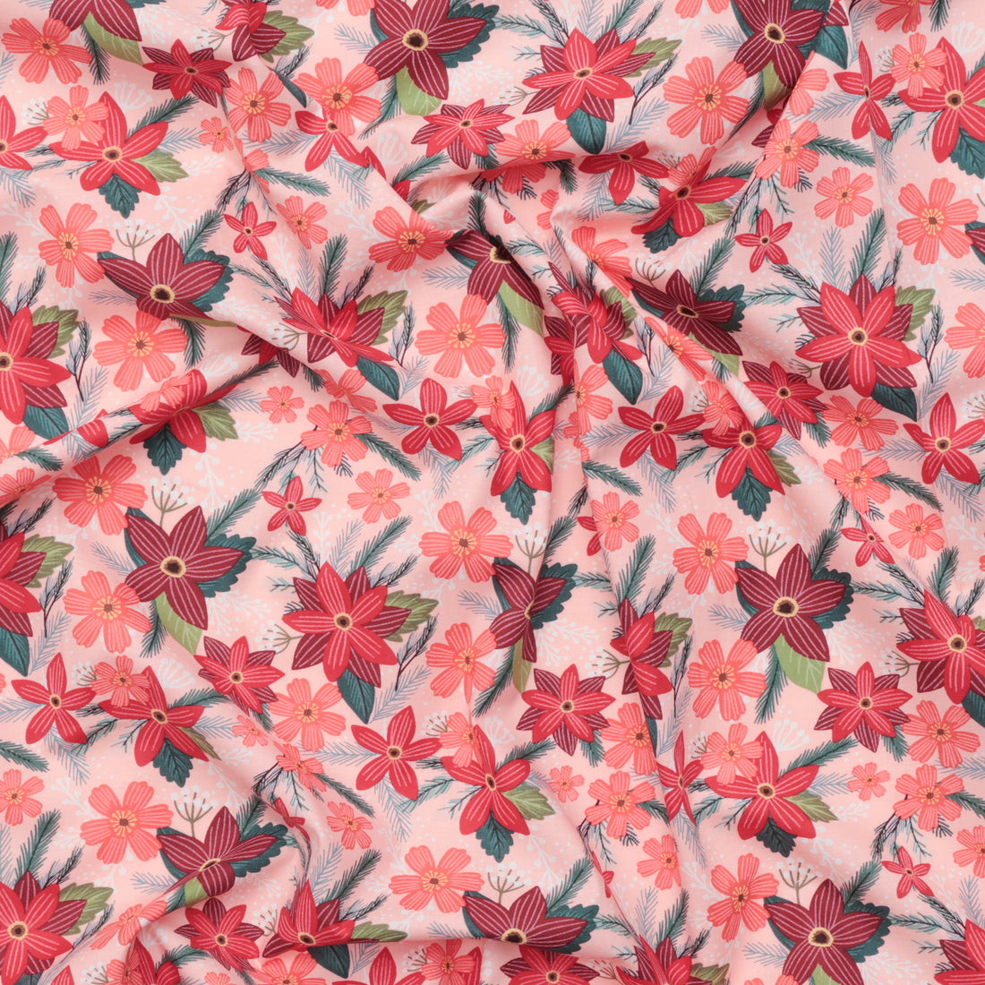 Mia Charro - Cotton - Christmas Cabin - Merry Spirit - Rose