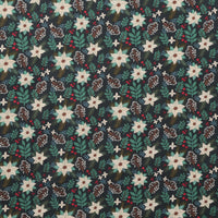 Mia Charro - Cotton - Christmas Cabin - Winter Floral - Green