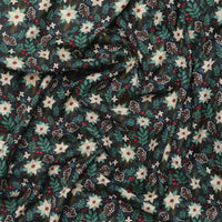 Mia Charro - Cotton - Christmas Cabin - Winter Floral - Green