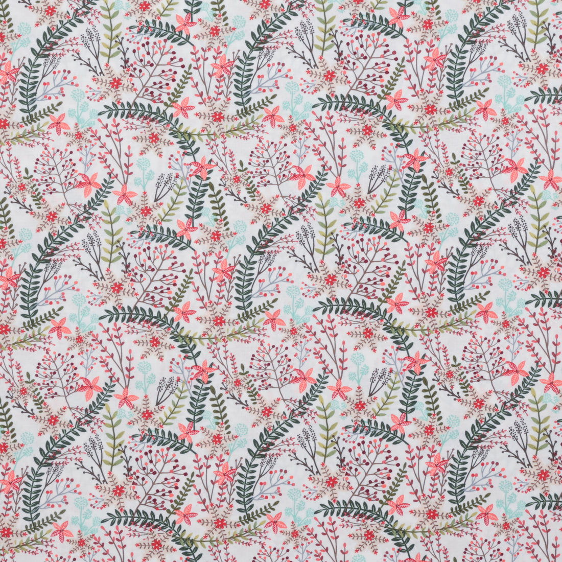 Mia Charro - Cotton - Christmas Cabin - Merry Berries - White