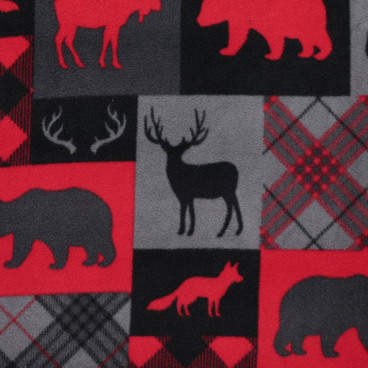 Camelot - Fleece - North of Ordinary - Woodland Patchwork - Red