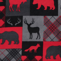 Camelot - Fleece - North of Ordinary - Woodland Patchwork - Red