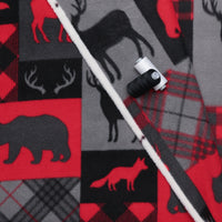 Camelot - Fleece - North of Ordinary - Woodland Patchwork - Red