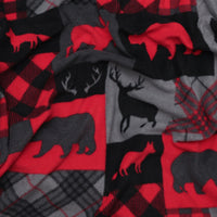 Camelot - Fleece - North of Ordinary - Woodland Patchwork - Red