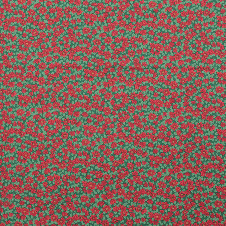 Liberty - Cotton - Festive Greetings - Peaceful Poinsettias A