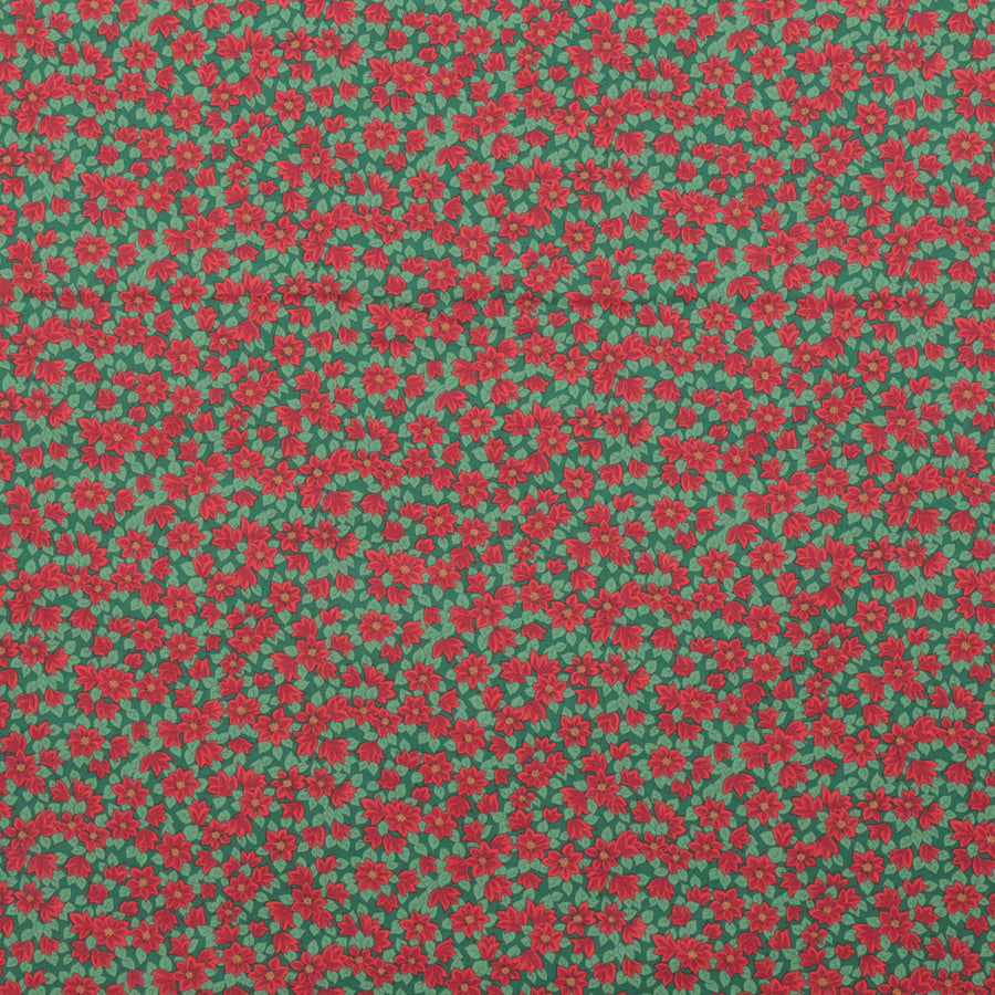 Liberty - Cotton - Festive Greetings - Peaceful Poinsettias A