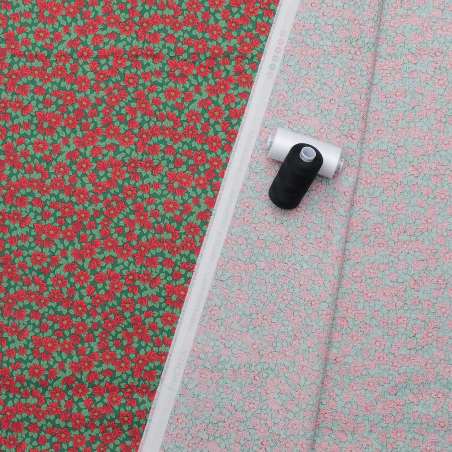 Liberty - Cotton - Festive Greetings - Peaceful Poinsettias A