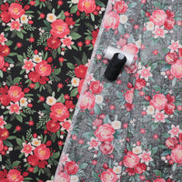 Riley Blake - Cotton - Charming Christmas - Flowers - Black