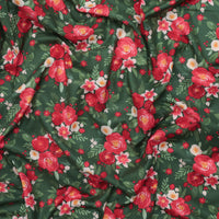Riley Blake - Cotton - Charming Christmas - Flowers - Green