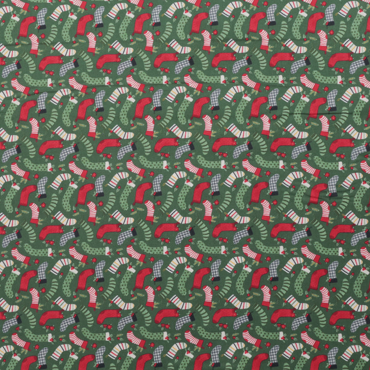 Riley Blake - Cotton - Charming Christmas - Stockings - Green