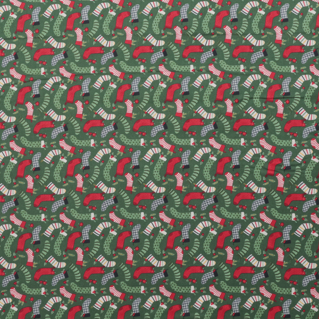 Riley Blake - Cotton - Charming Christmas - Stockings - Green