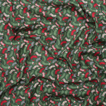 Riley Blake - Cotton - Charming Christmas - Stockings - Green