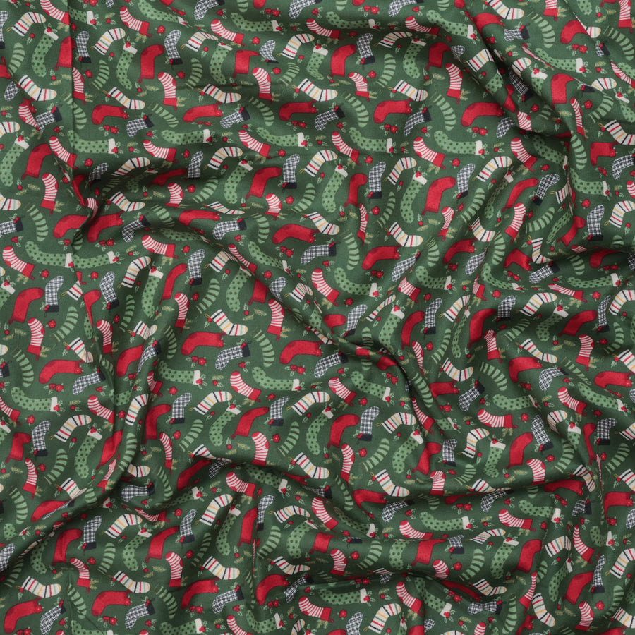 Riley Blake - Cotton - Charming Christmas - Stockings - Green