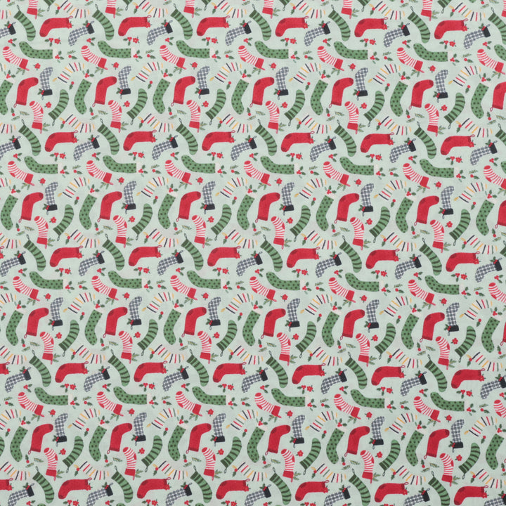 Riley Blake - Cotton - Charming Christmas - Stockings - Mint