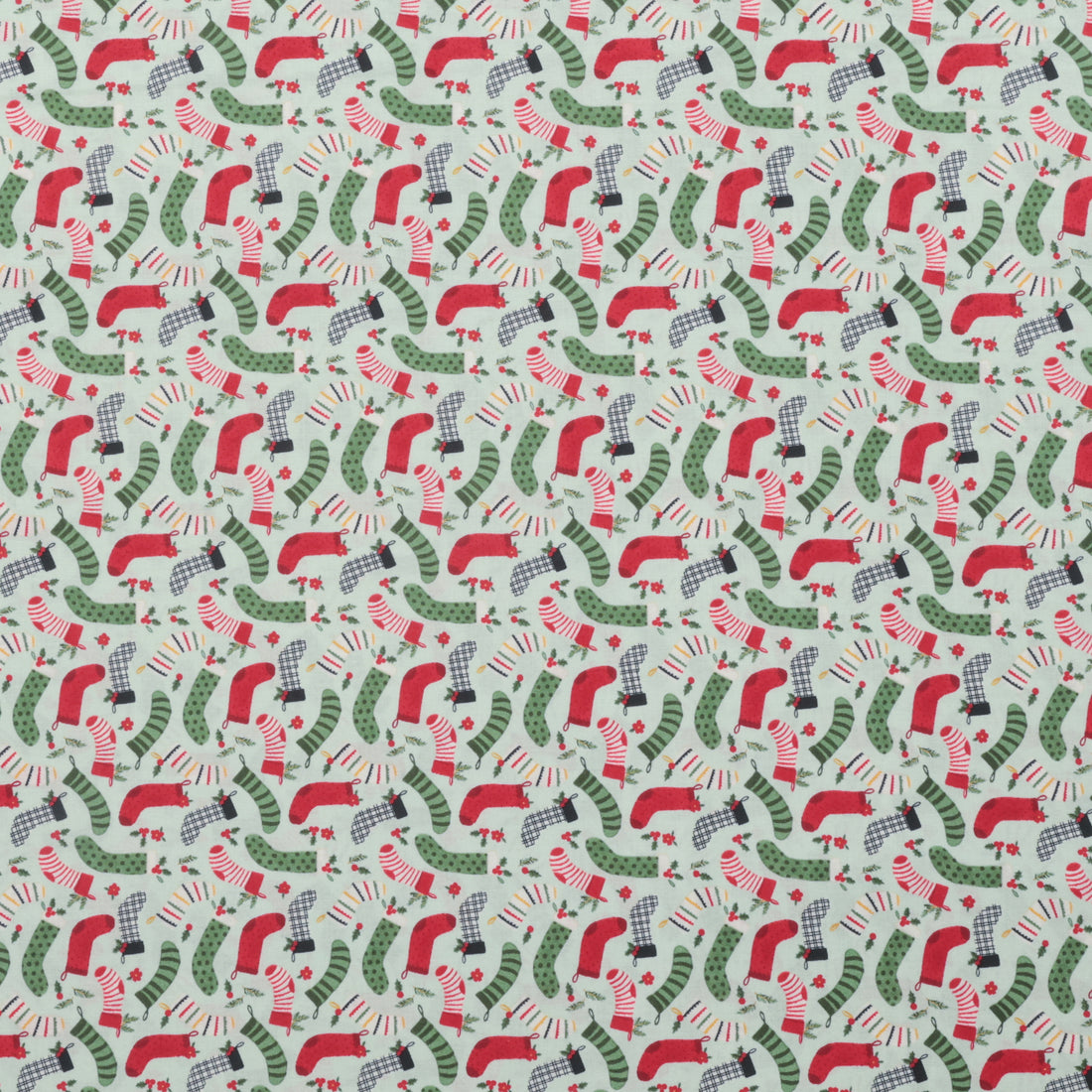 Riley Blake - Cotton - Charming Christmas - Stockings - Mint