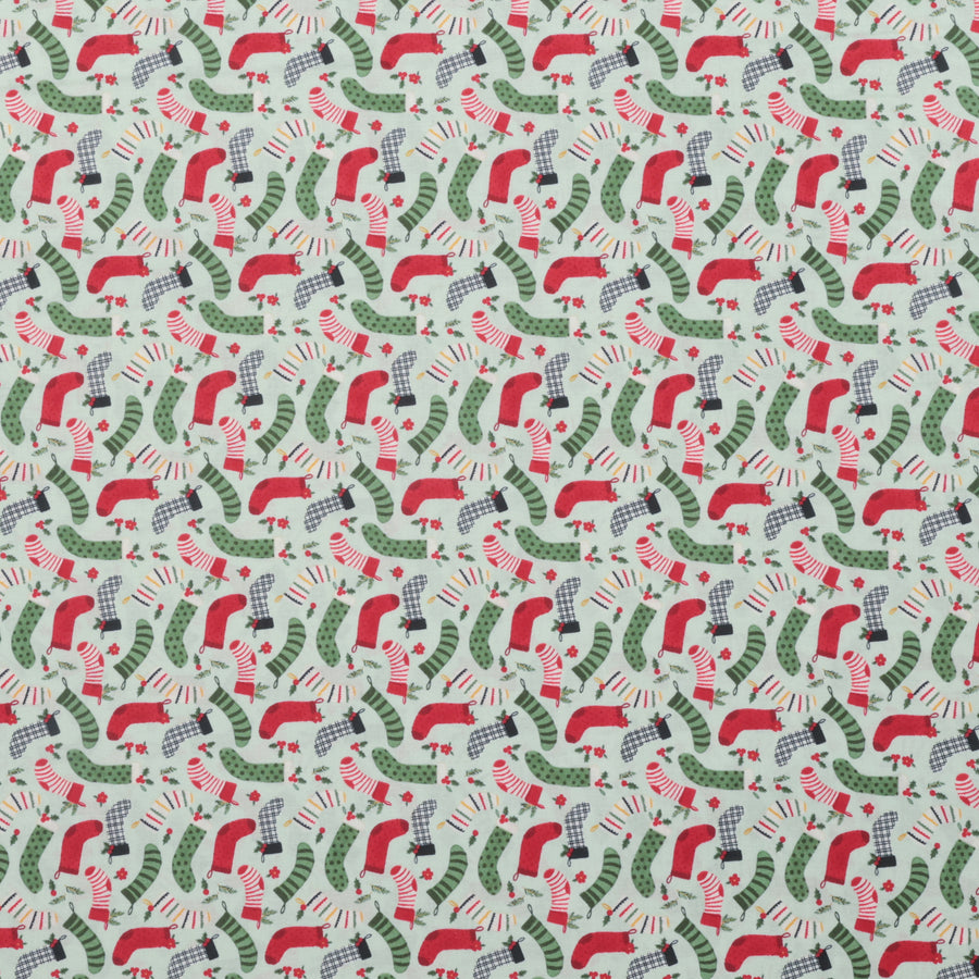 Riley Blake - Cotton - Charming Christmas - Stockings - Mint