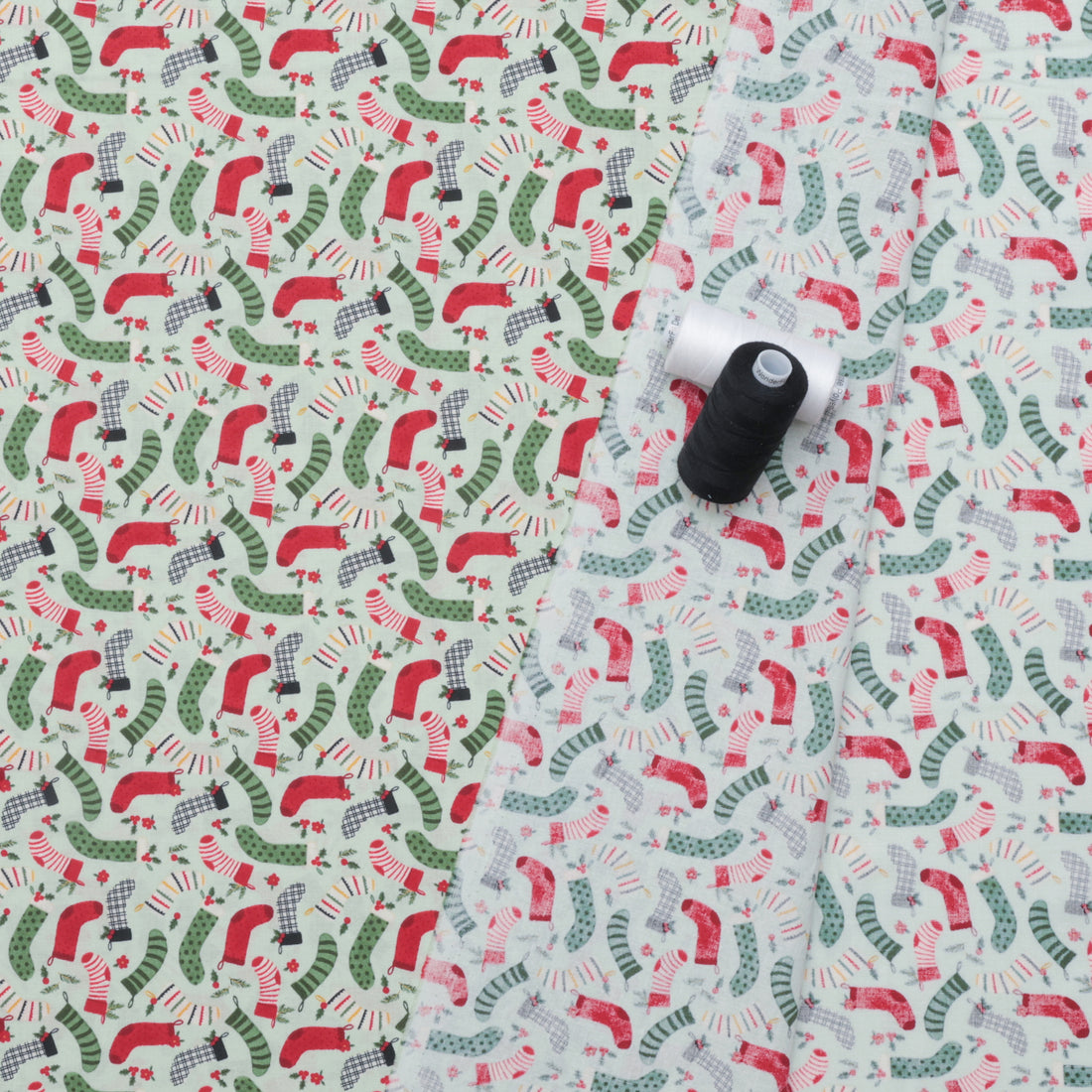 Riley Blake - Cotton - Charming Christmas - Stockings - Mint
