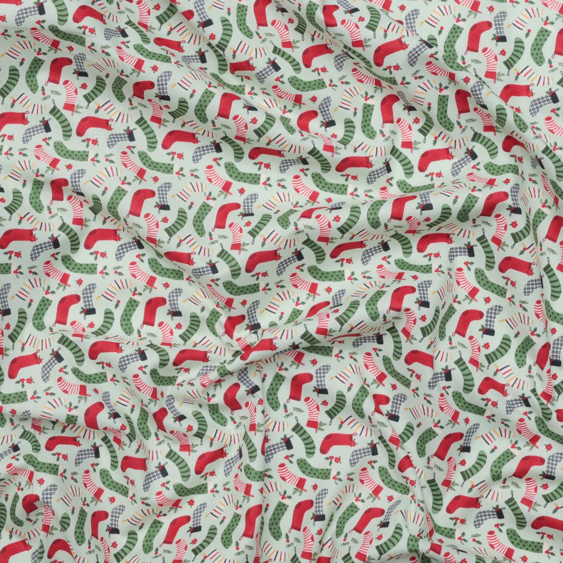 Riley Blake - Cotton - Charming Christmas - Stockings - Mint