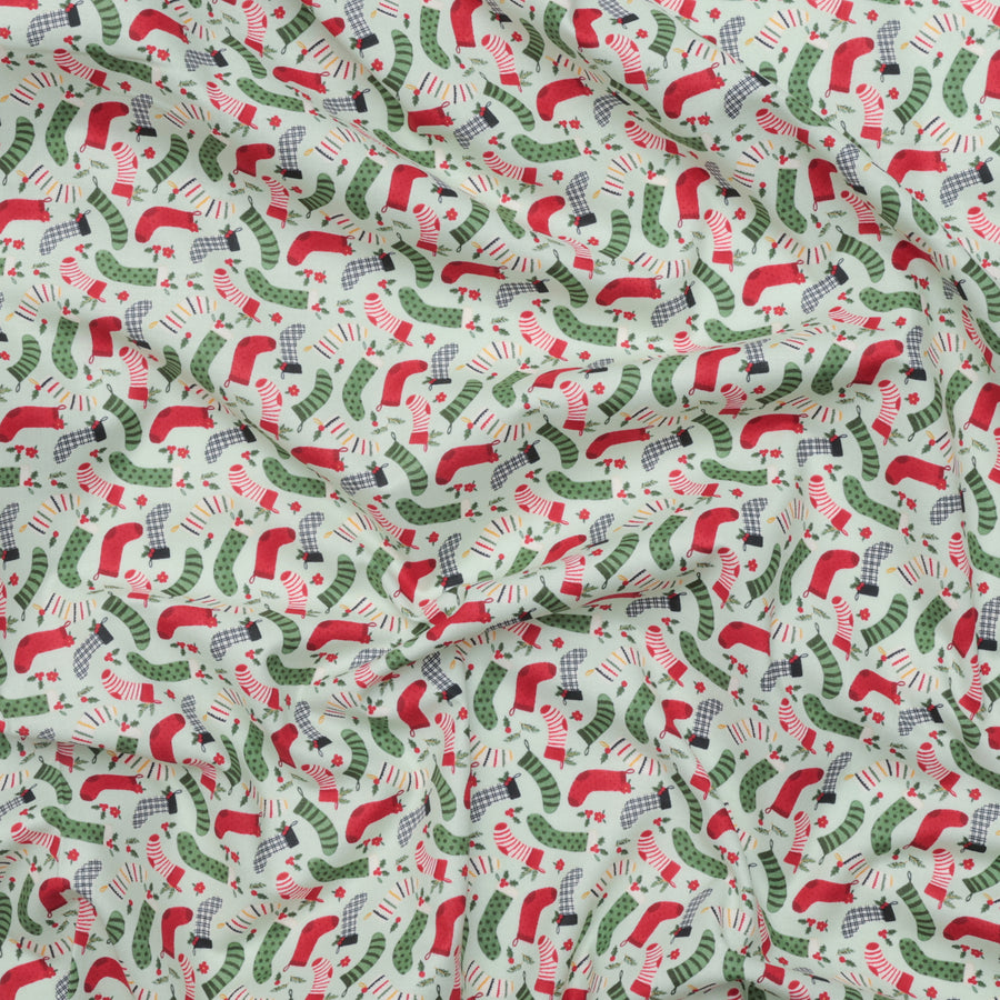 Riley Blake - Cotton - Charming Christmas - Stockings - Mint