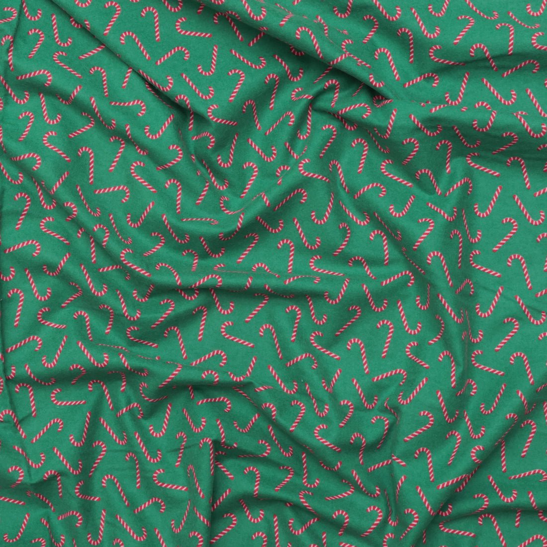 Riley Blake -  Flannel - Designer - Candy Canes - Green