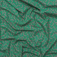 Riley Blake -  Flannel - Designer - Candy Canes - Green