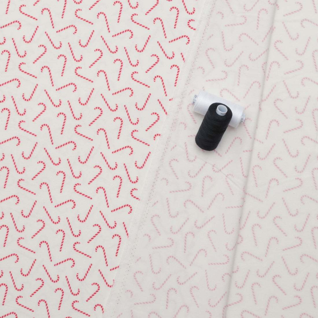 Riley Blake -  Flannel - Designer - Candy Canes - Cream