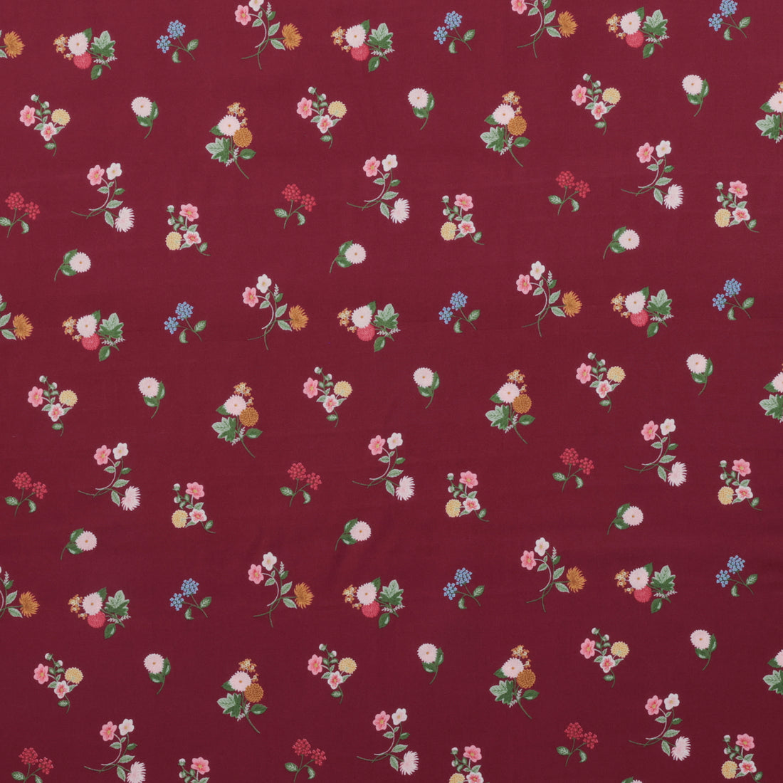 Rifle Paper Co. - Rayon - Dahlia - Ditsy - Burgundy