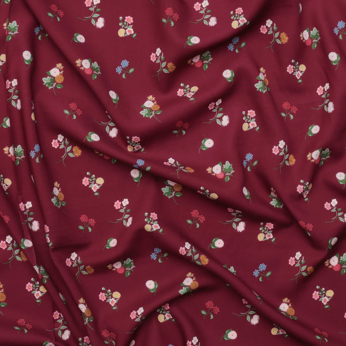 Rifle Paper Co. - Rayon - Dahlia - Ditsy - Burgundy