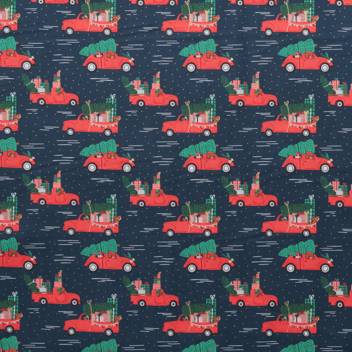 Cotton + Steel - Cotton - Merry Pawmas - Holiday Haulin' Hounds - Midnight