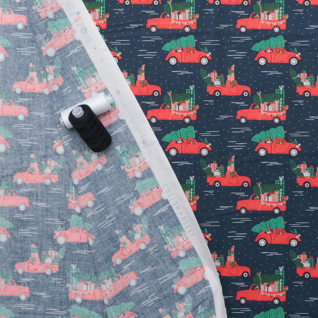 Cotton + Steel - Cotton - Merry Pawmas - Holiday Haulin&