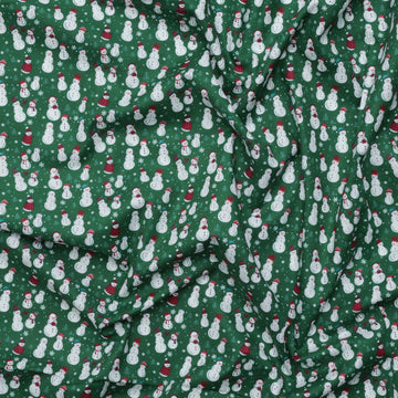 RJR Fabrics - Cotton -  Snow Day Fun - Snowmen Fun - Green