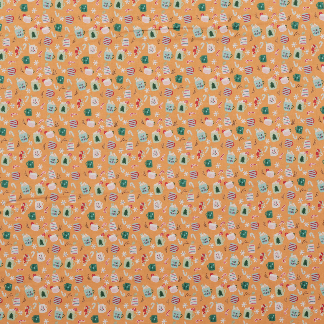 RJR Fabrics - Cotton -  Snow Day Fun - Warm Mugs - Yellow