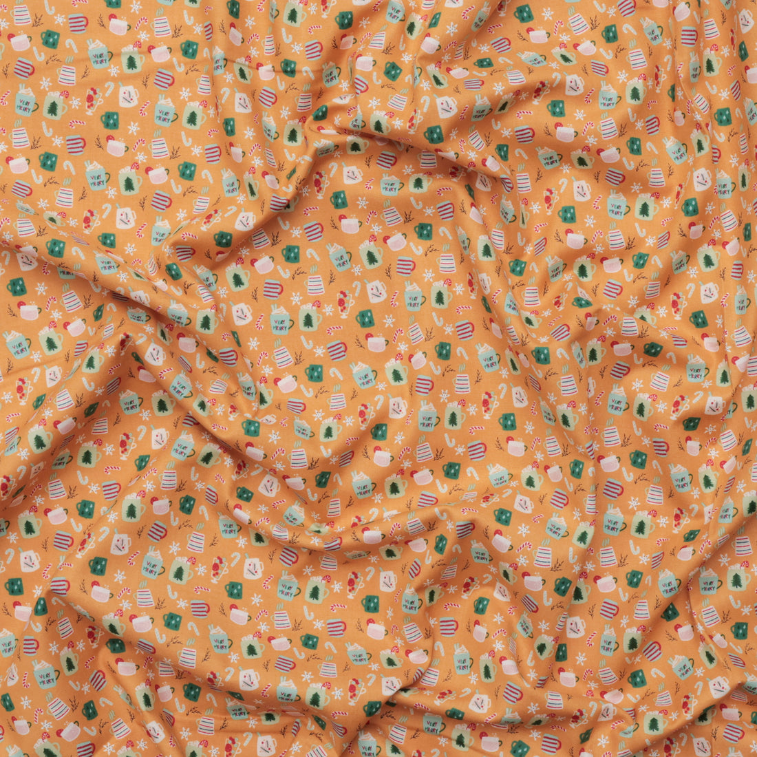 RJR Fabrics - Cotton -  Snow Day Fun - Warm Mugs - Yellow