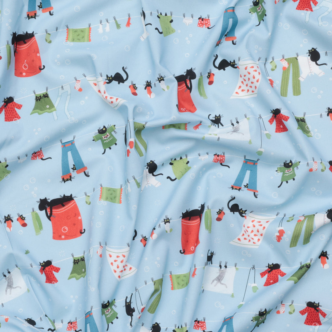 Dear Stella - Cotton - Cats In The Laundry - Hanging Out - Sky