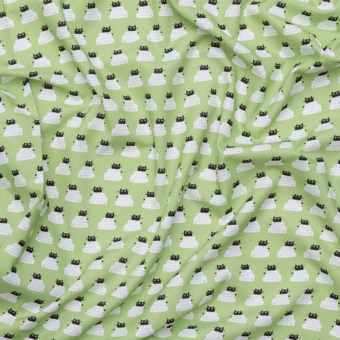 Dear Stella - Cotton - Cats In The Laundry - Wrap- Grass