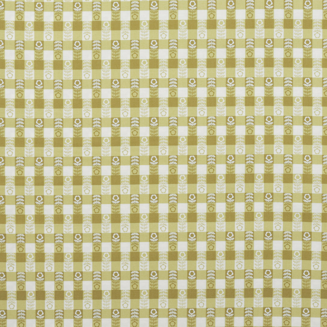 Gingiber - Cotton - Night Owl - Flower Plaid - Leaf