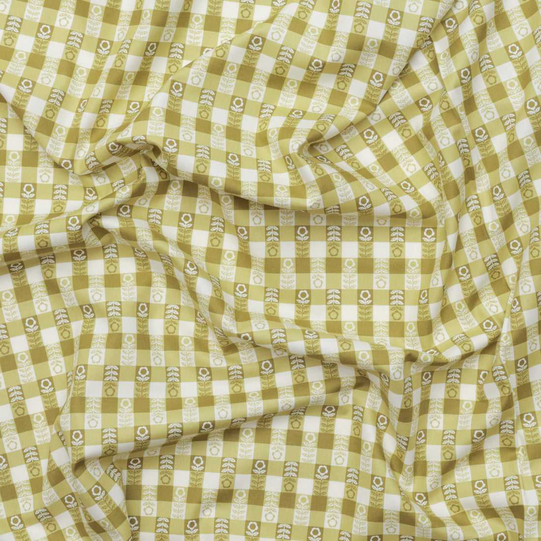 Gingiber - Cotton - Night Owl - Flower Plaid - Leaf