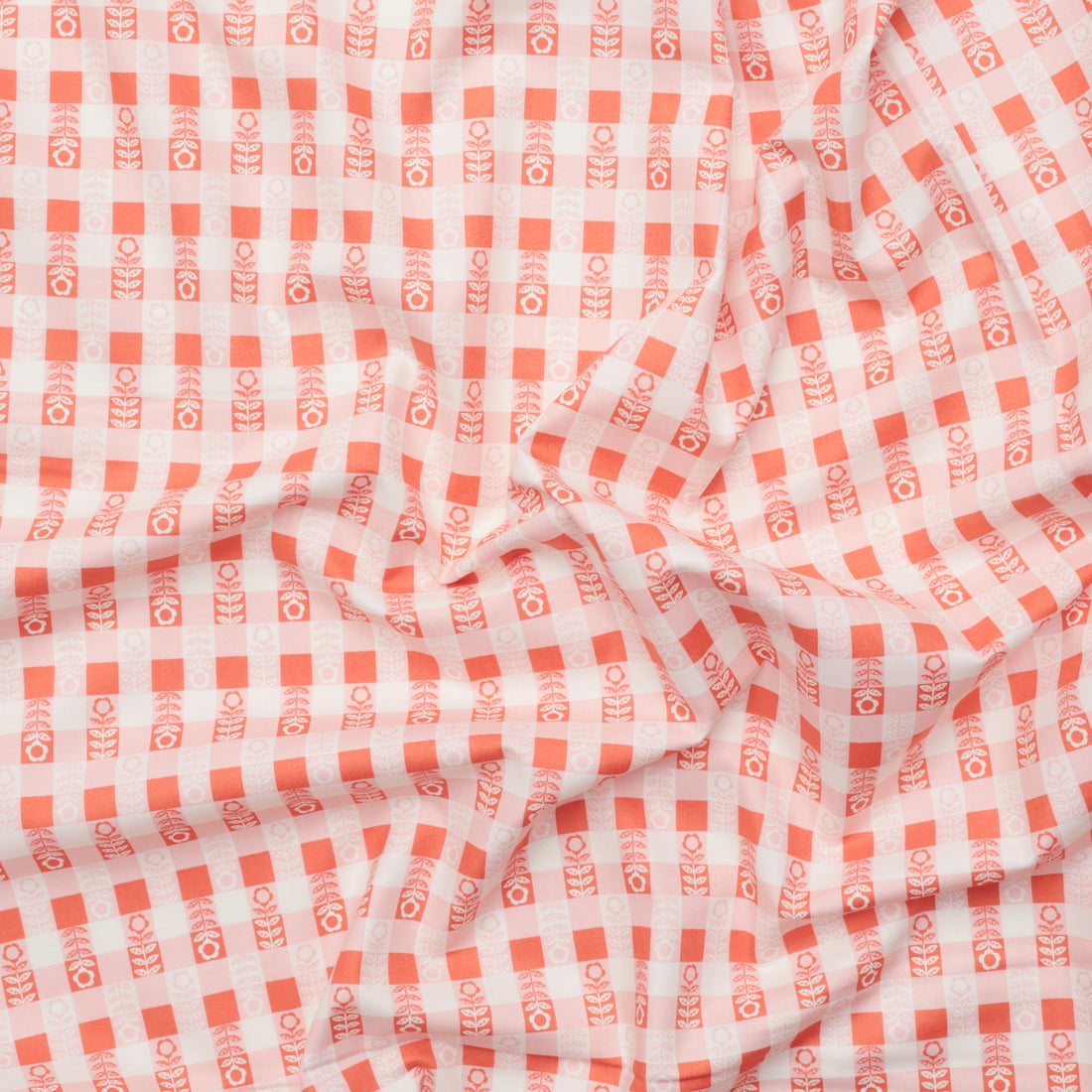 Gingiber - Cotton - Night Owl - Flower Plaid - Petal