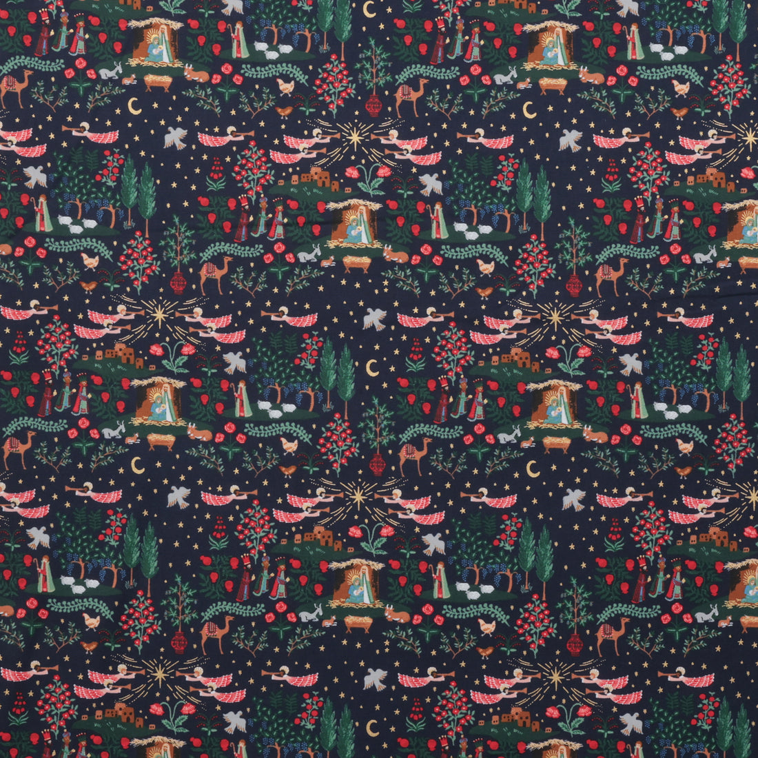 Rifle Paper Co. - Cotton - Holiday Classics IV - Nativity - Navy & Gold