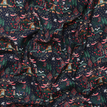 Rifle Paper Co. - Cotton - Holiday Classics IV - Nativity - Navy & Gold